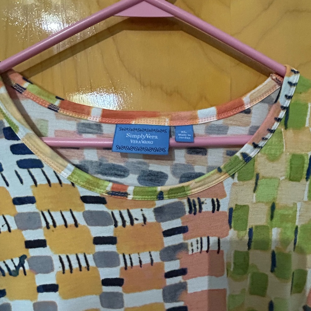 Simply Vera Vera Wang Multicolor Abstract Top